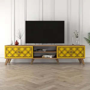 TV stolík Class - Walnut, Yellow