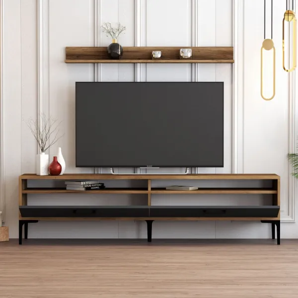 TV skrinka / Obývacia stena Istanbul - Walnut, Anthracite