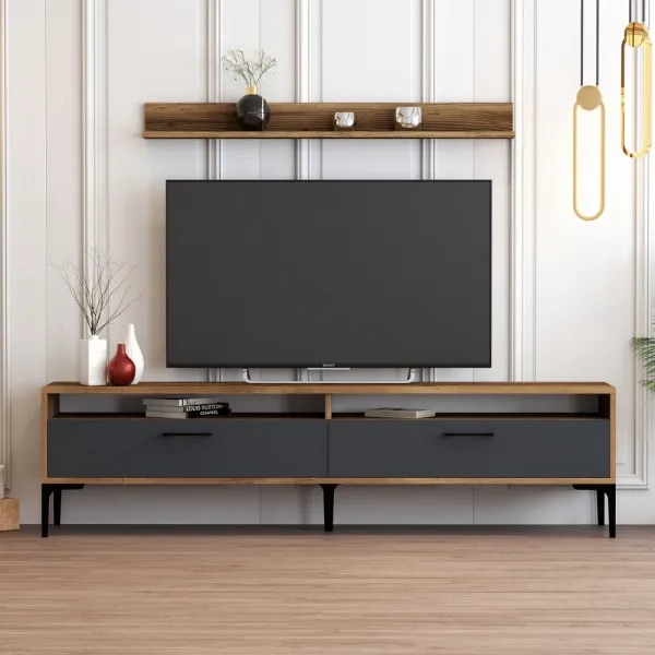 TV skrinka / Obývacia stena Istanbul - Walnut, Anthracite