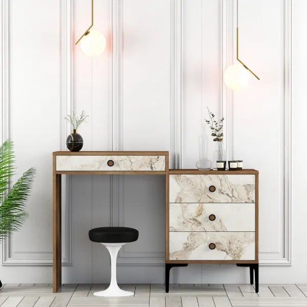 Toaletný stolík Lizbon 552 - Walnut, White