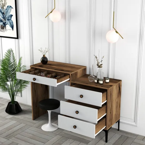 Toaletný stolík Lizbon 551 - Walnut, White