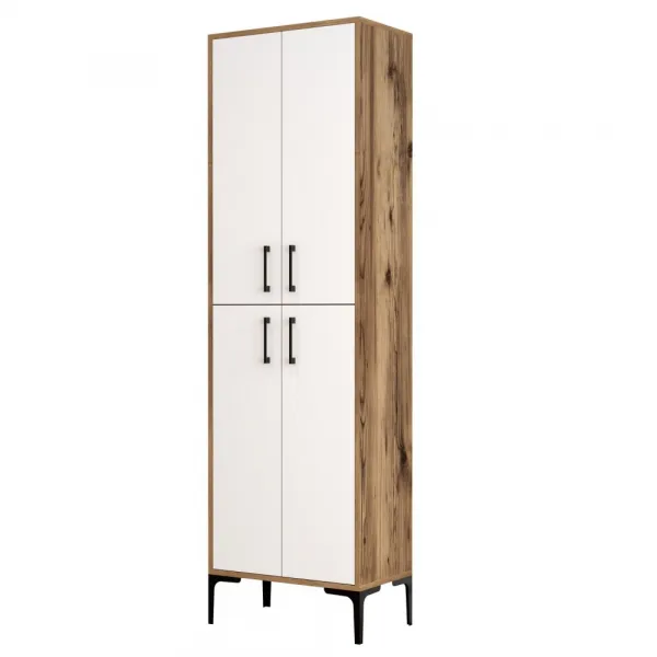 Skrinka na topánky / Botník Berlin A - Walnut, White
