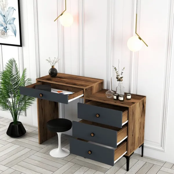 Toaletný stolík Lizbon 550 - Walnut, Anthracite