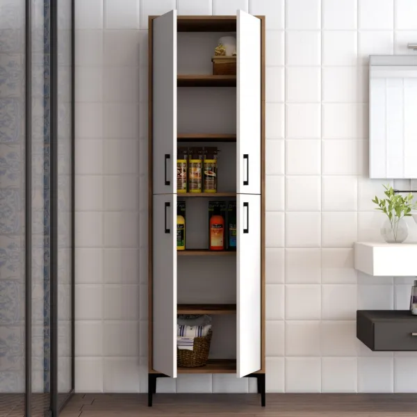 Viacúčelová skrinka Berlin A - Walnut, White