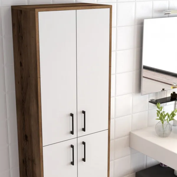 Viacúčelová skrinka Berlin A - Walnut, White