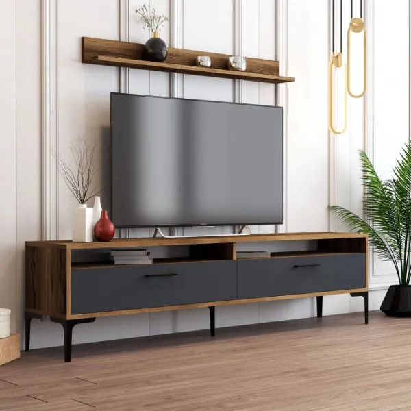 Living Room Furniture Set Istanbul - Walnut, Anthracite
