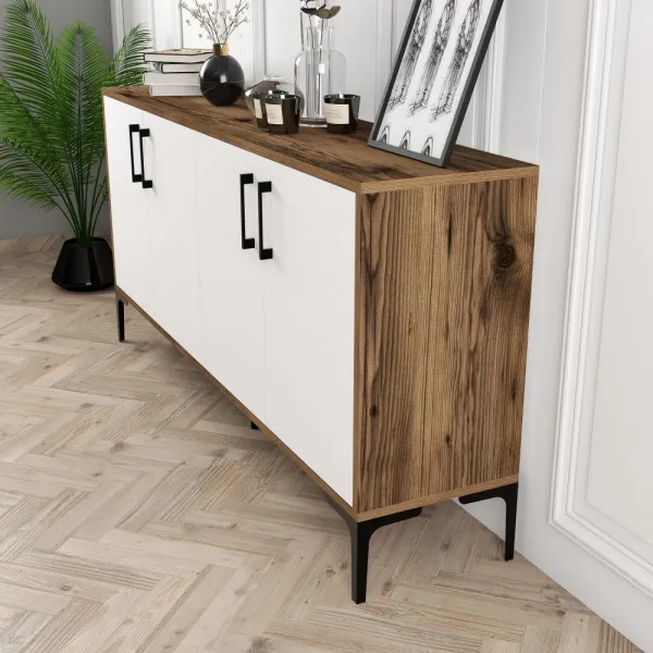 Konzolový stolík Kiev 160 - Walnut, White