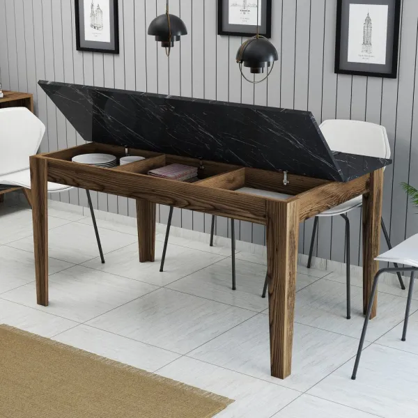 Jedálenský stôl Milan 518 - Walnut, Black