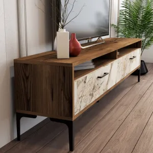 TV stolík Istanbul 2 - Walnut White Marble