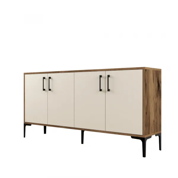 Konzolový stolík Kiev 160 - Walnut, Cream