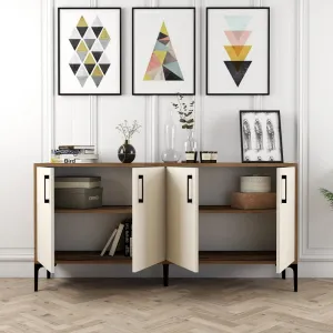 Konzolový stolík Kiev 160 - Walnut, Cream