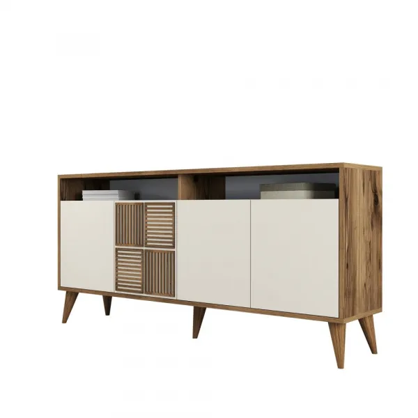 Konzolový stolík Milan 160 - Walnut, Cream