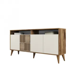 Konzolový stolík Milan 160 - Walnut, Cream