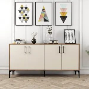 Konzolový stolík Kiev 160 - Walnut, Cream