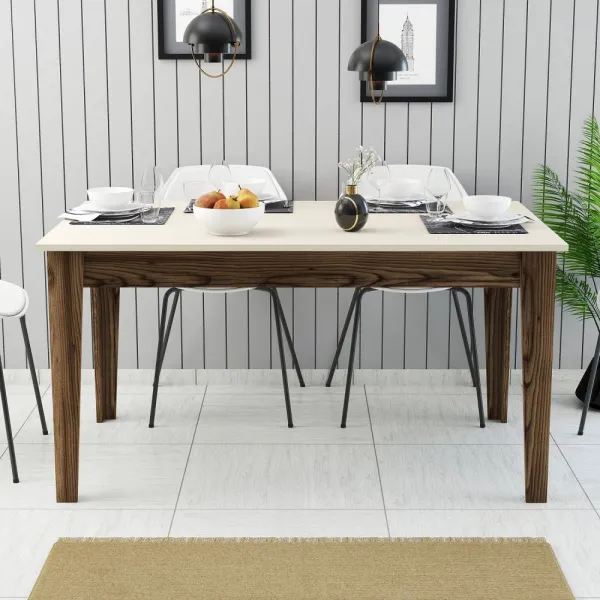Jedálenský stôl Milan 517 - Walnut, Cream