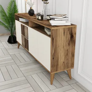 Konzolový stolík Milan 160 - Walnut, Cream