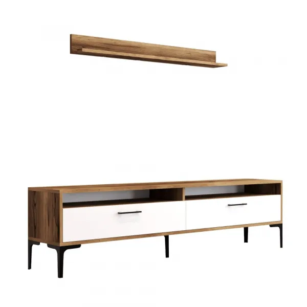TV skrinka / Obývacia stena Istanbul - Walnut, White