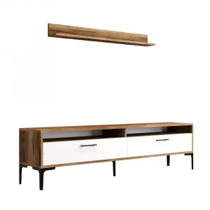 TV skrinka / Obývacia stena Istanbul - Walnut, White