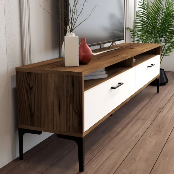 TV skrinka / Obývacia stena Istanbul - Walnut, White
