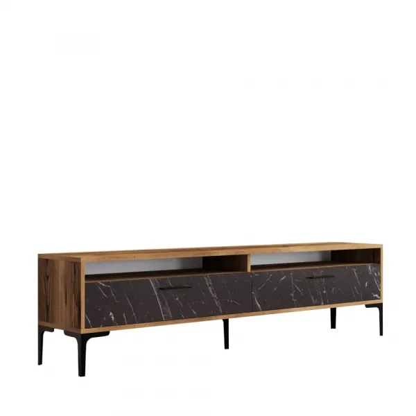 TV stolík Istanbul 2 - Walnut Black Marble