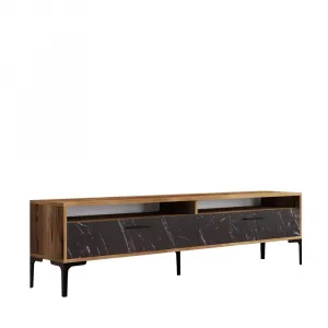 TV stolík Istanbul 2 - Walnut Black Marble