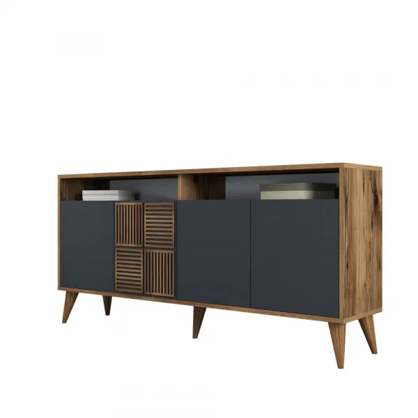Konzolový stolík Milan 160 - Walnut, Anthracite