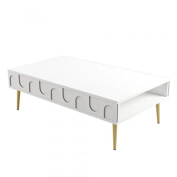 Konferenčný stolík Lyon 33 - White, Gold