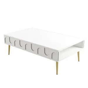 Konferenčný stolík Lyon 33 - White, Gold