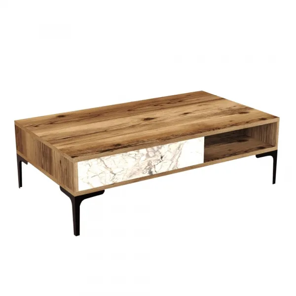 Konferenčný stolík Istanbul - Walnut, White Marble