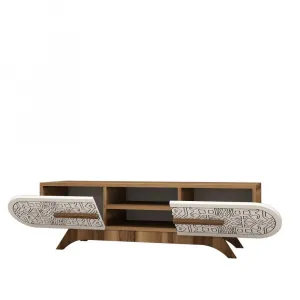 TV stolík Defne - Walnut White