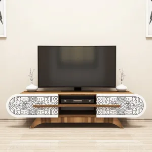 TV stolík Defne - Walnut White
