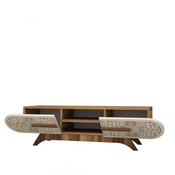 TV stolík Defne - Walnut Cream