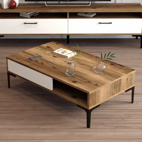 Konferenčný stolík Istanbul - Walnut, White