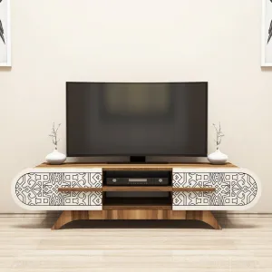 TV stolík Defne - Walnut Cream
