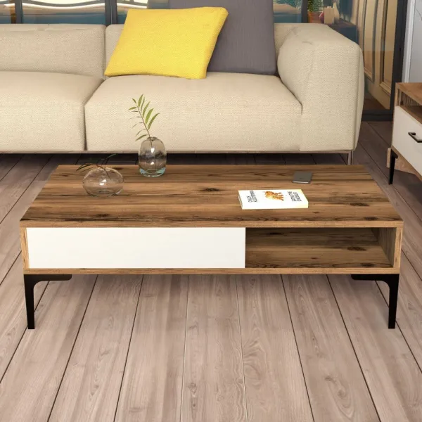Konferenčný stolík Istanbul - Walnut, Cream