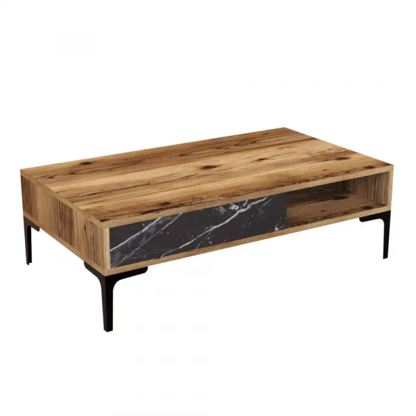 Konferenčný stolík Istanbul - Walnut, Black Marble