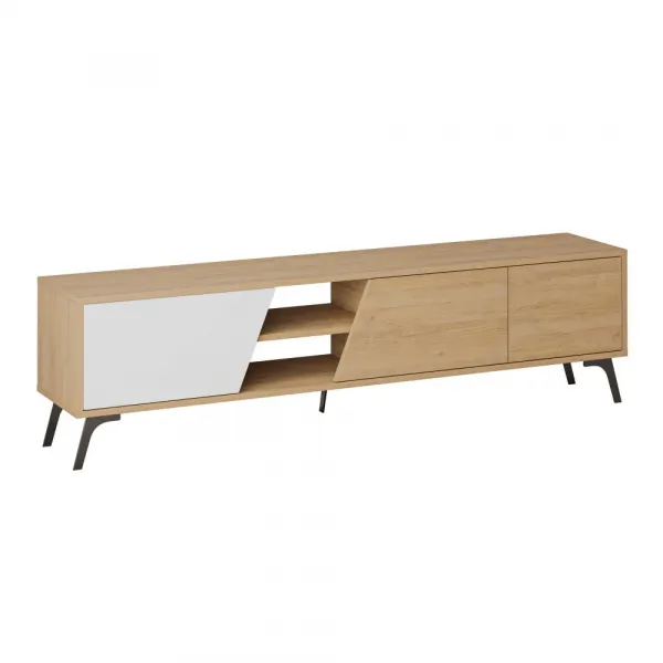 TV stolík Fiona - Oak, White