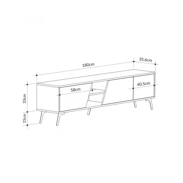 TV stolík Fiona - Oak, White