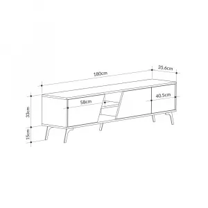 TV stolík Fiona - Oak, White