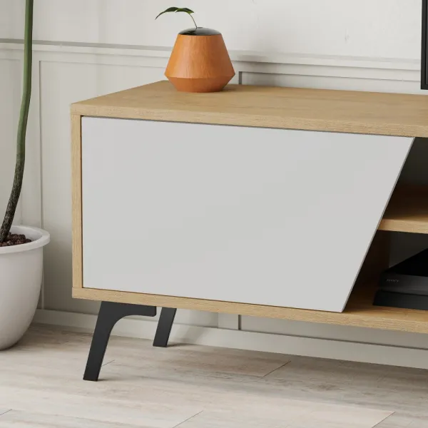 TV stolík Fiona - Oak, White