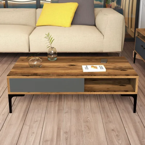 Konferenčný stolík Istanbul - Walnut, Anthracite