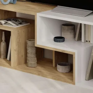 TV stolík Glis - Sapphire Oak, White