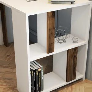 Písací stôl Lima - White, Walnut