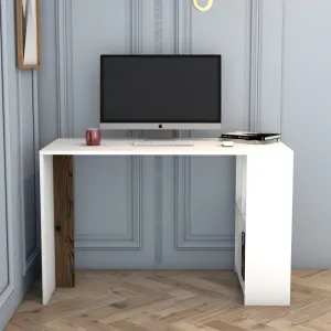 Písací stôl Lima - White, Walnut