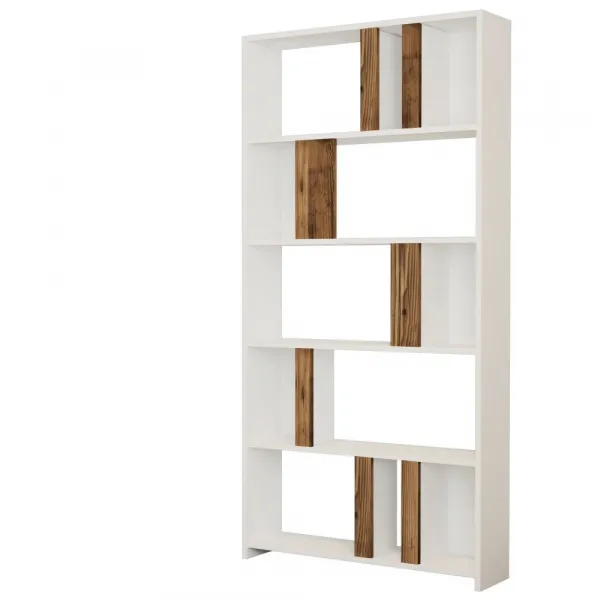 Knižnica Lima - White, Walnut