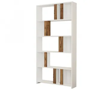 Knižnica Lima - White, Walnut