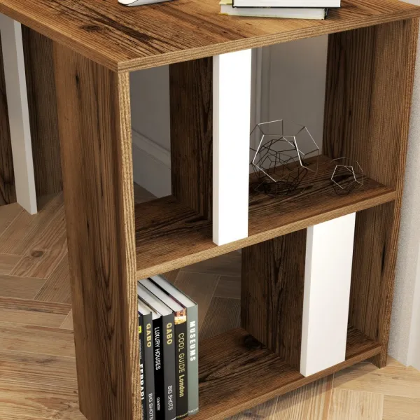 Písací stôl Lima - Walnut, White