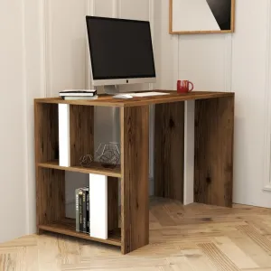 Písací stôl Lima - Walnut, White