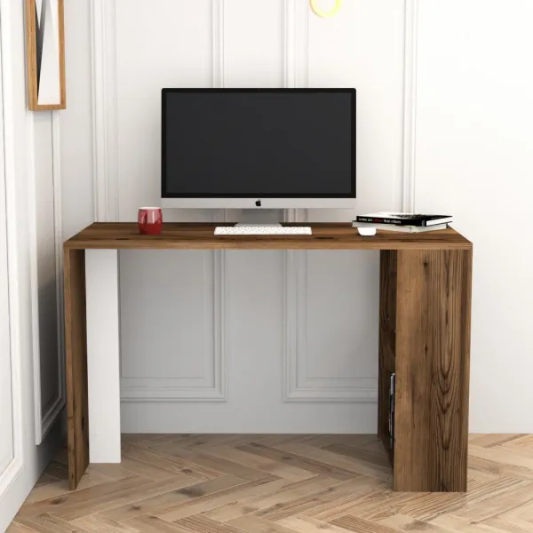 Písací stôl Lima - Walnut, White