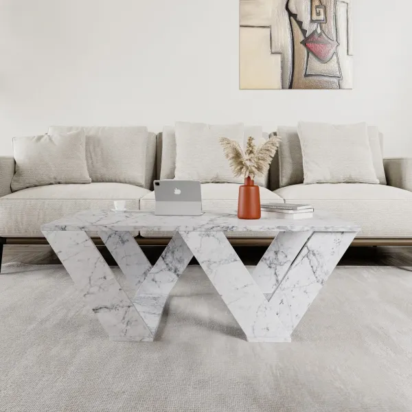 Konferenčný stolík Pipra - Carrara Marble